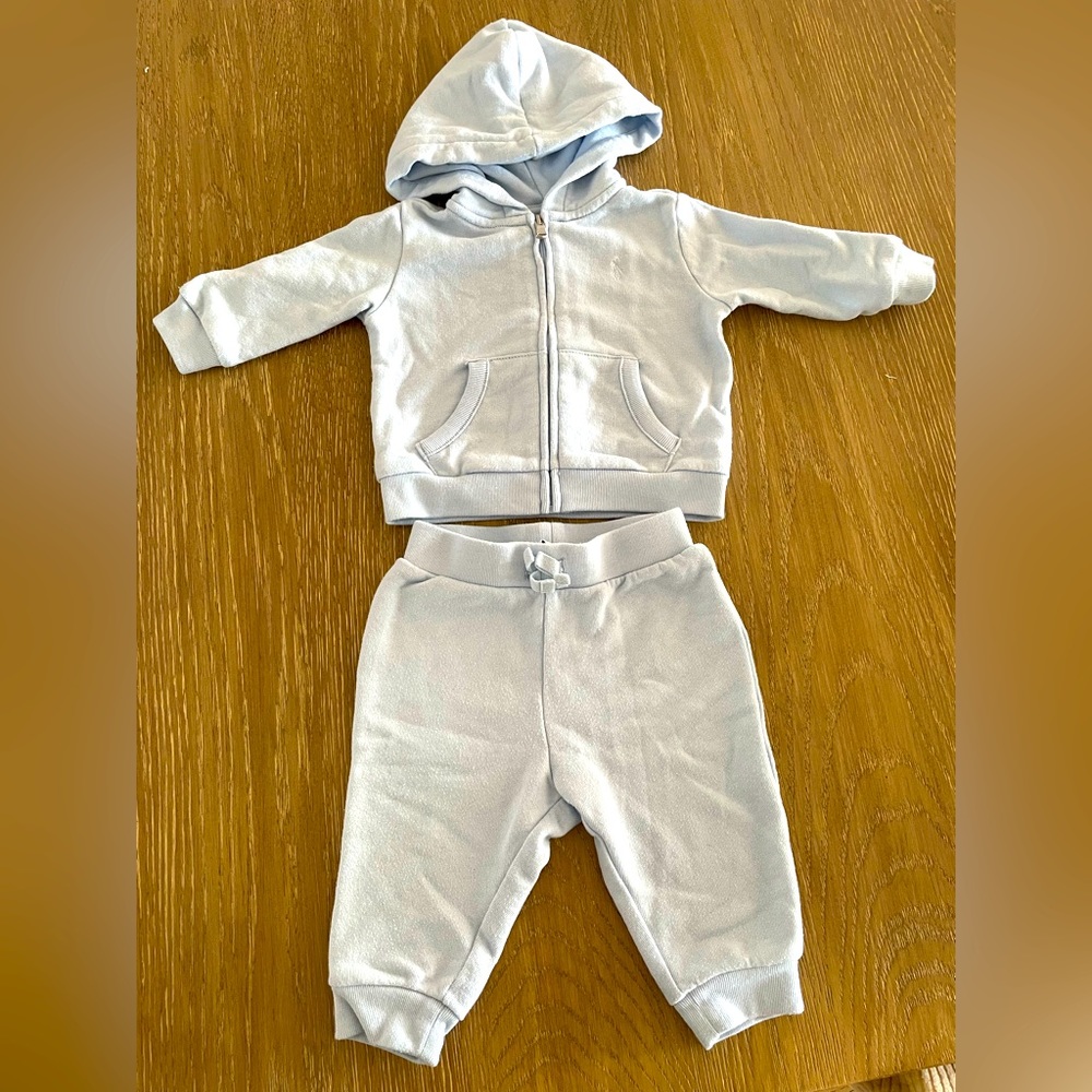Ralph Lauren set 3-6 months in baby blue color.